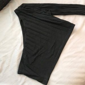 Black cropped one shoulder top